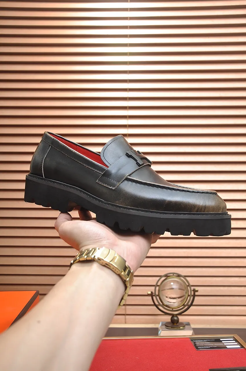 Men's Men's Shoes💰560💶[[HERMES]] (High-end Niuli) New 🍀 HERMES - top version of Ferragamo's classic casual leather shoes! Made of imported original cowhide, the inner top layer is comfortable cowhide lining! Original wear-resistant rubber outsole! High quality products! Code number 38-45 (45 customized)